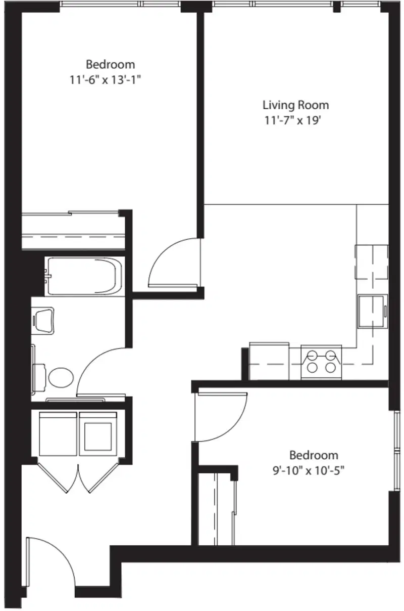 Chloe on Union Apartments, Seattle – 2 Bedroom 1 Bathroom