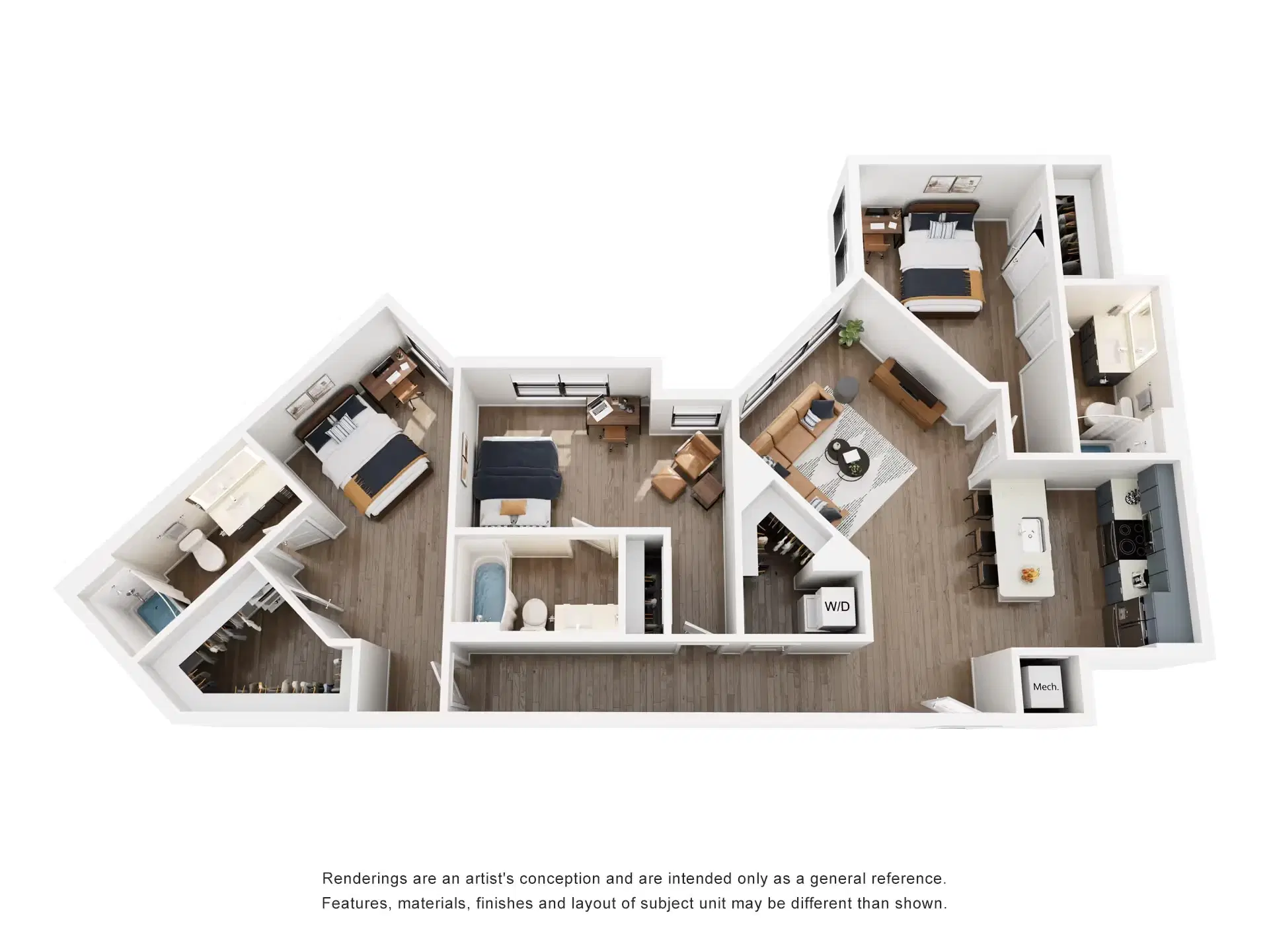 The Rook, Orlando – Room in 3 Bedroom 3 Bathroom | C1