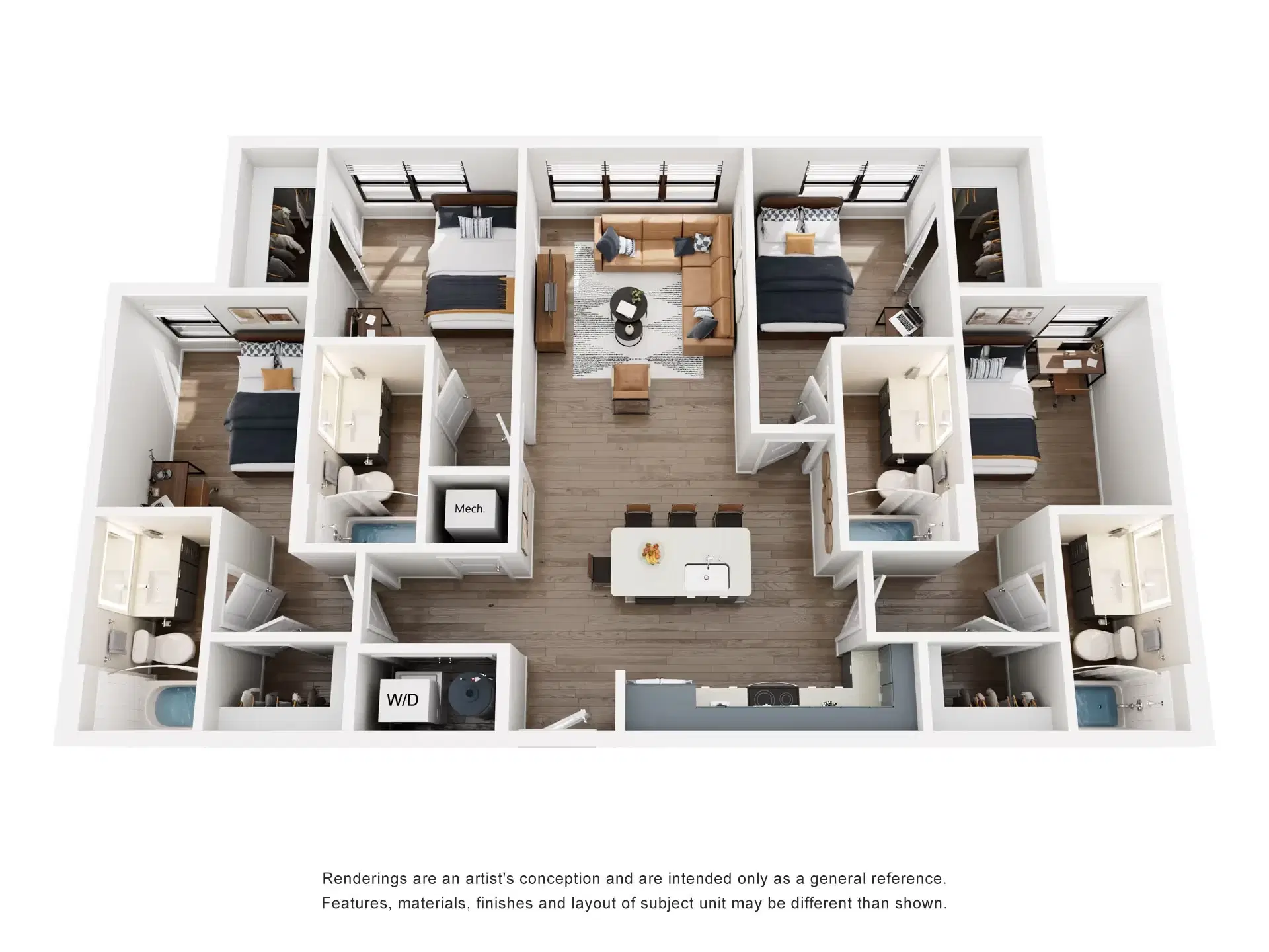 The Rook, Orlando – Room in 4 Bedroom 4 Bathroom | D2