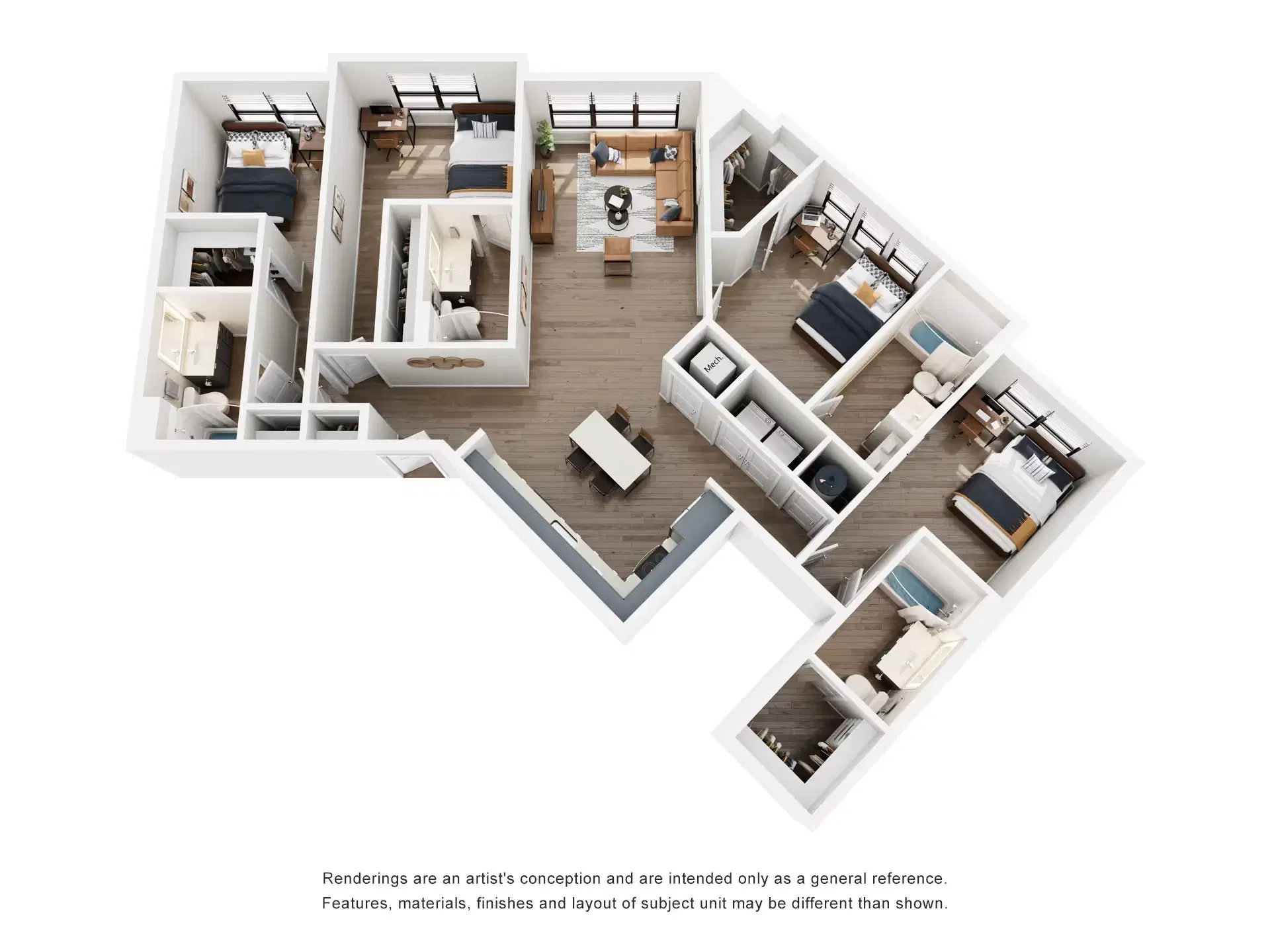 The Rook, Orlando – Room in 4 Bedroom 4 Bathroom | D4