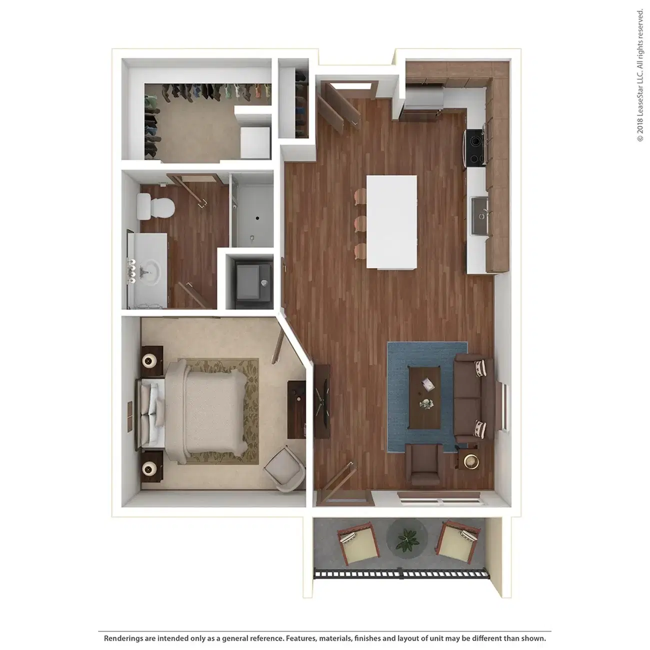 Steel House, Columbus – C With Balcony - 1 Bed 1 Bath