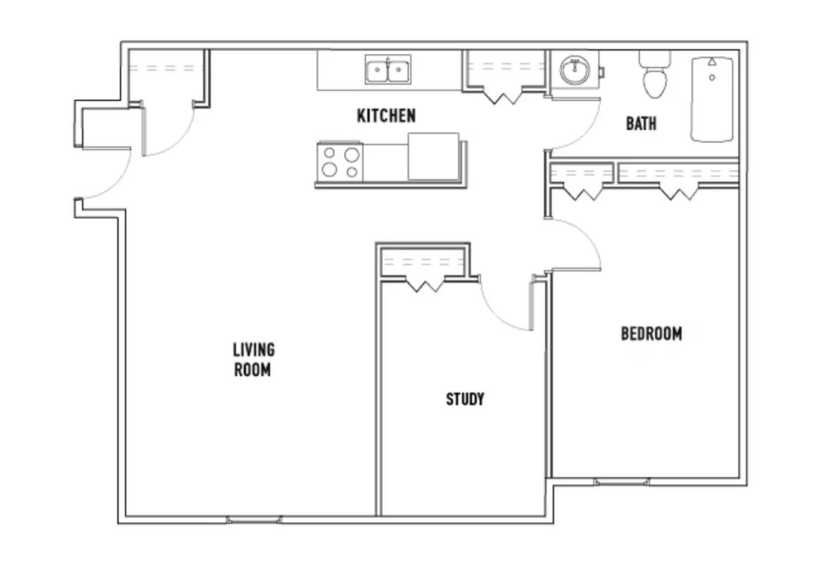 Willowtree Apartments & Tower, Ann Arbor – Room in Apartments - 1 Bed - 1 Bath w/ Study