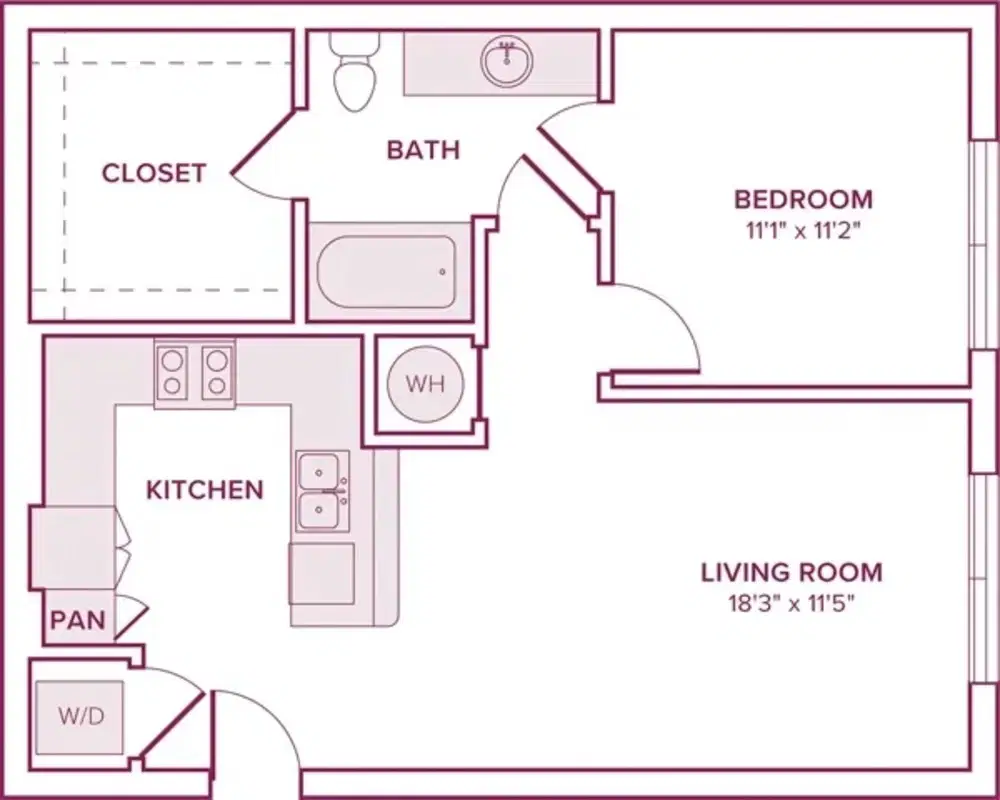 Modera by Millcreek, Georgetown – 1 Bed 1 Bath | A02