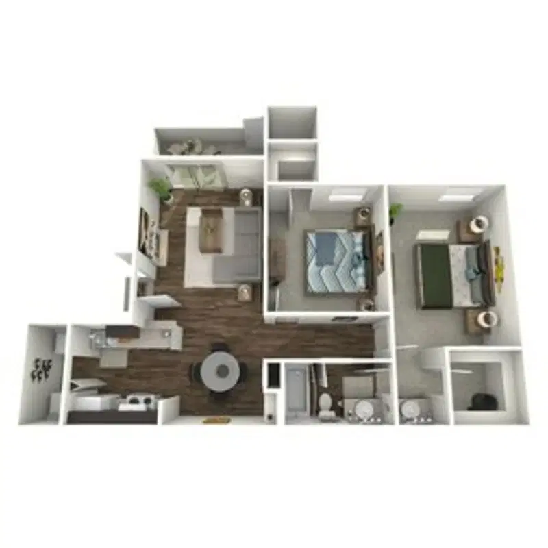 The Grove at Plantation, Lafayette – 2 Bedroom 1 Bathroom | B1