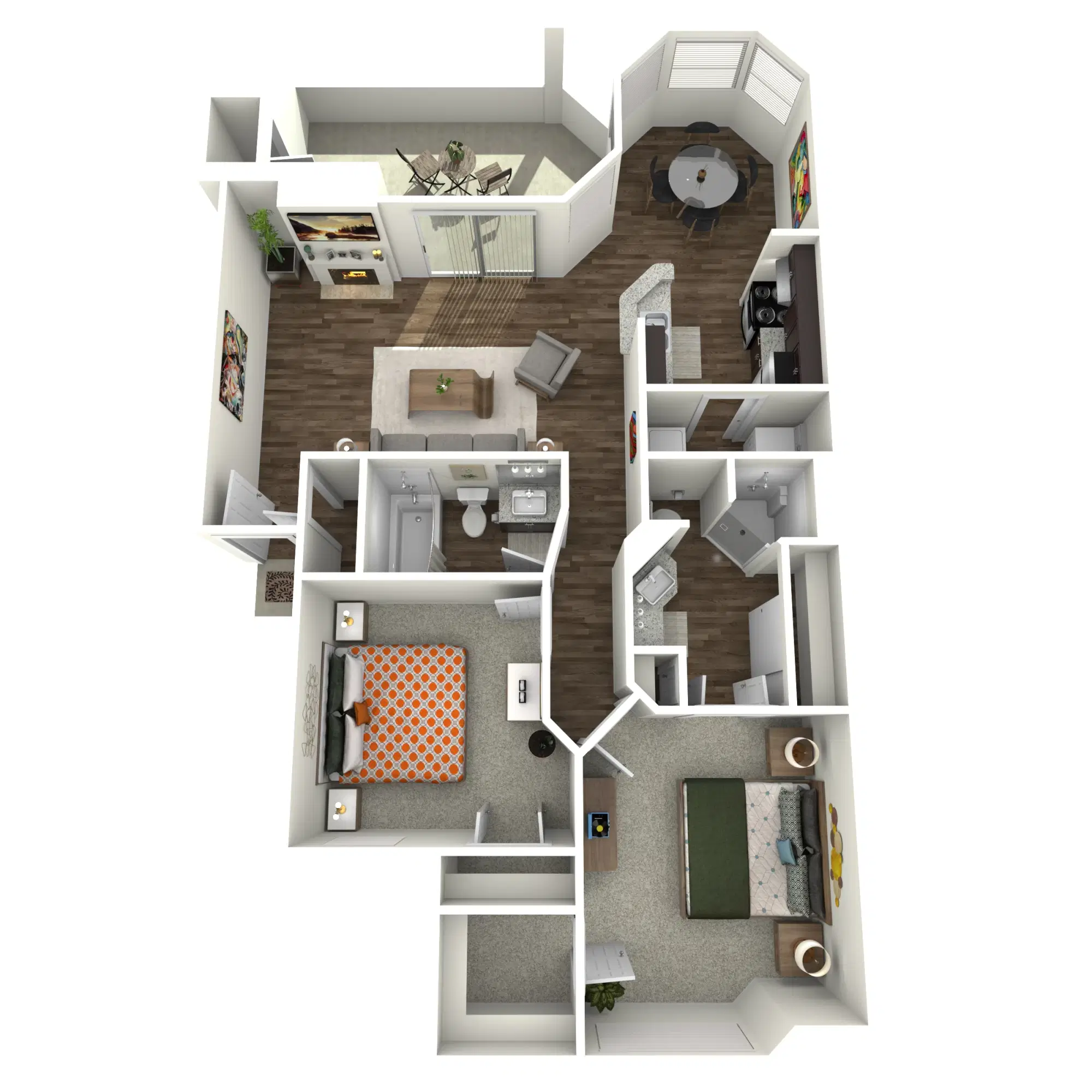 The Plantation at Lafayette, Lafayette – 2 Bedroom 1 Bathroom | B1-1
