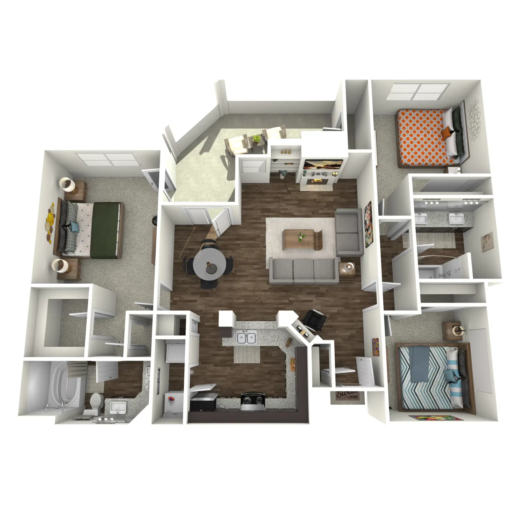 The Plantation at Lafayette, Lafayette – 3 Bedroom 1 Bathroom | C1-1