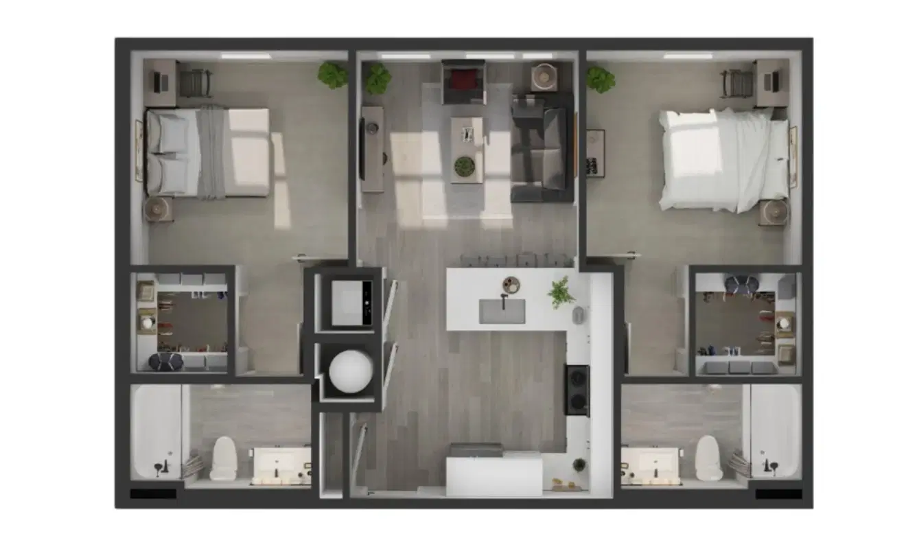 Lofts at Cascades, Tallahassee – 2 Bed 2 Bath | 2B
