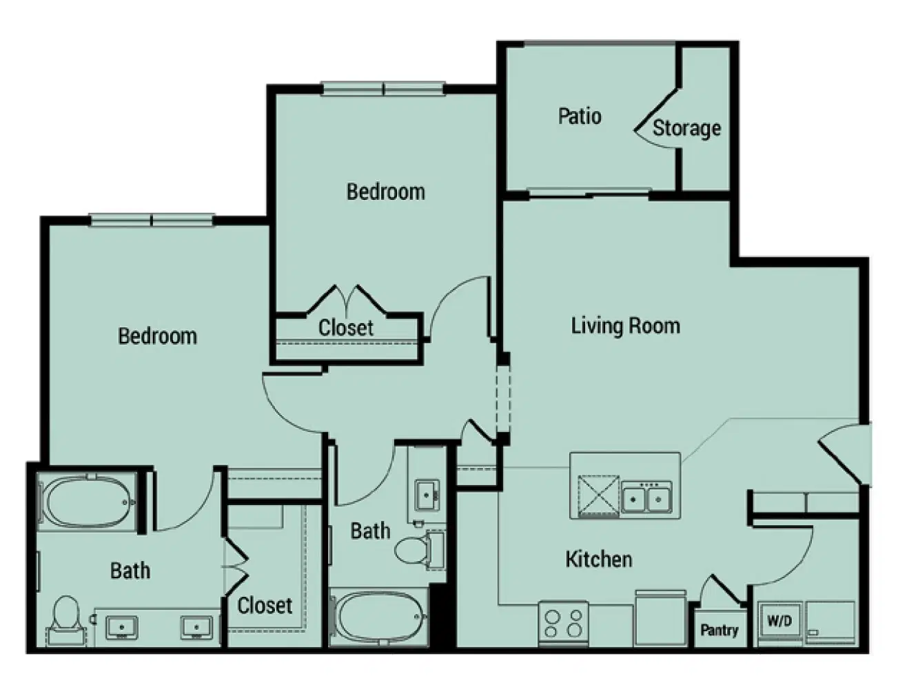 Oxford at Santa Clara, Pflugerville – Room in 2 Bed 2 Bath | B1
