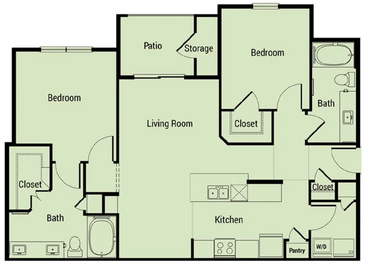 Oxford at Santa Clara, Pflugerville – Room in 2 Bed 2 Bath | B2