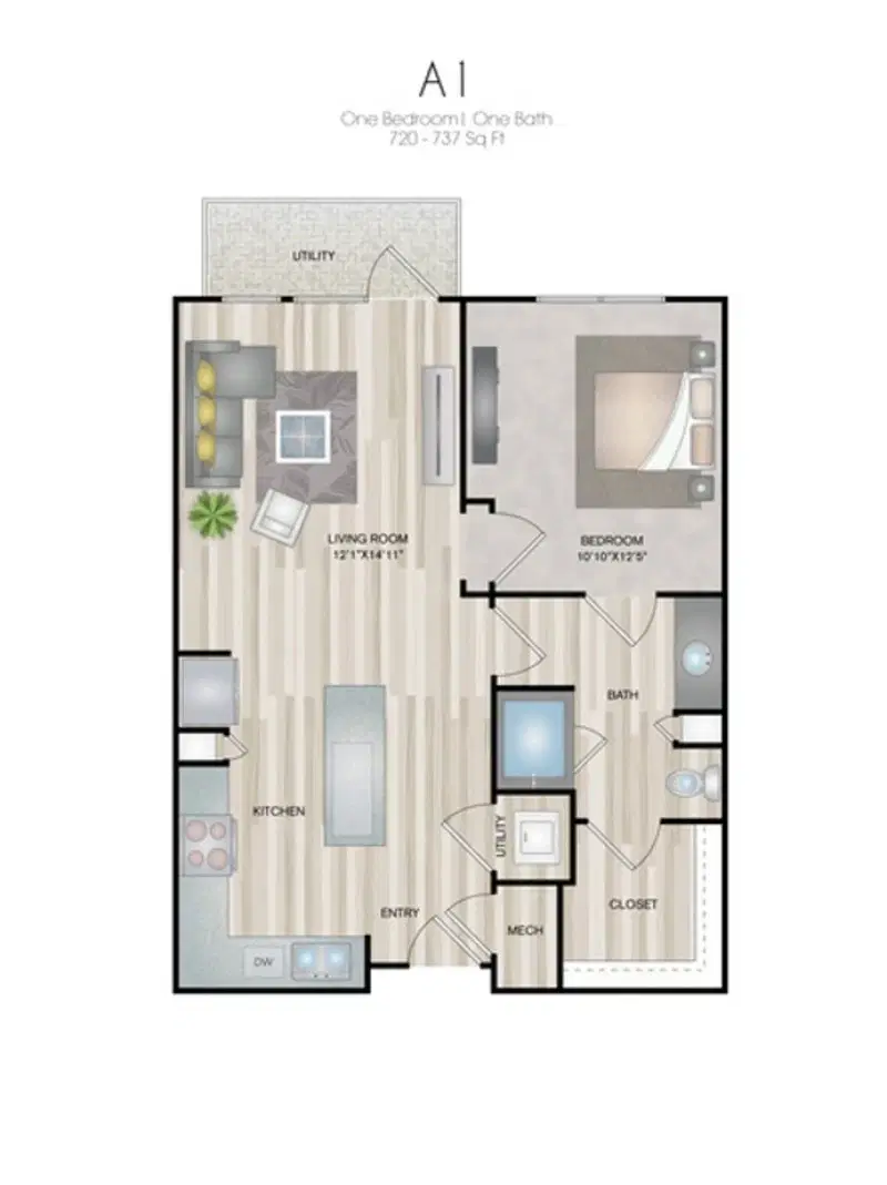 Oxford at Medical Center, San Antonio – Room in 1 Bed 1 Bath | A1A
