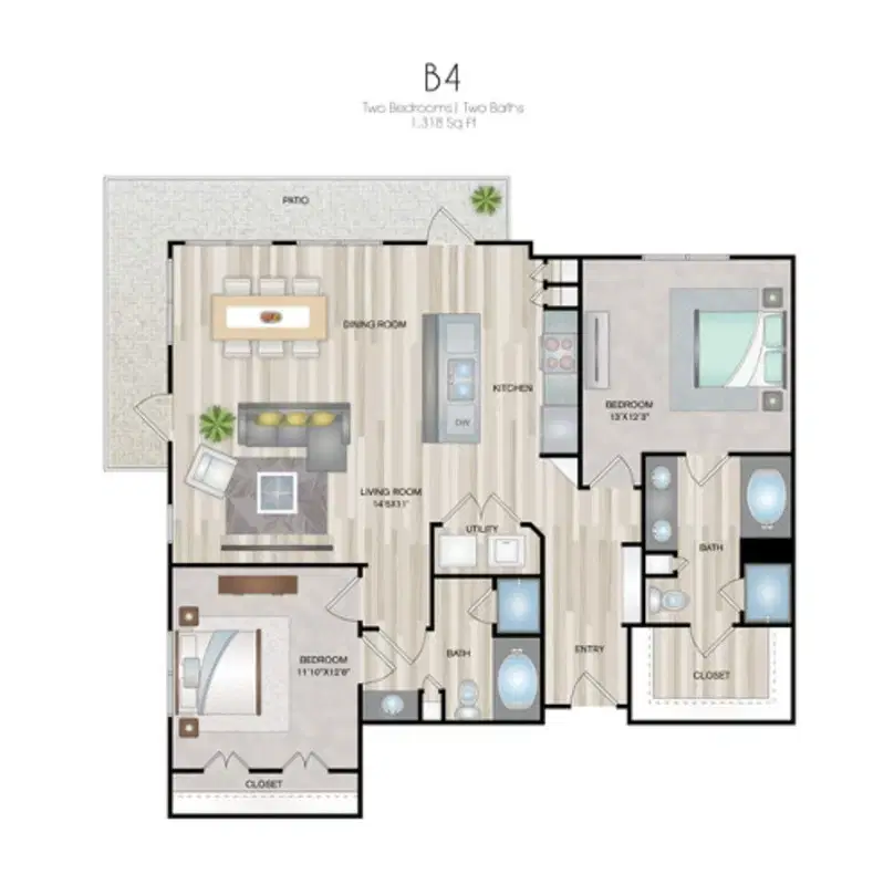 Oxford at Medical Center, San Antonio – Room in 2 Bed 2 Bath | B4