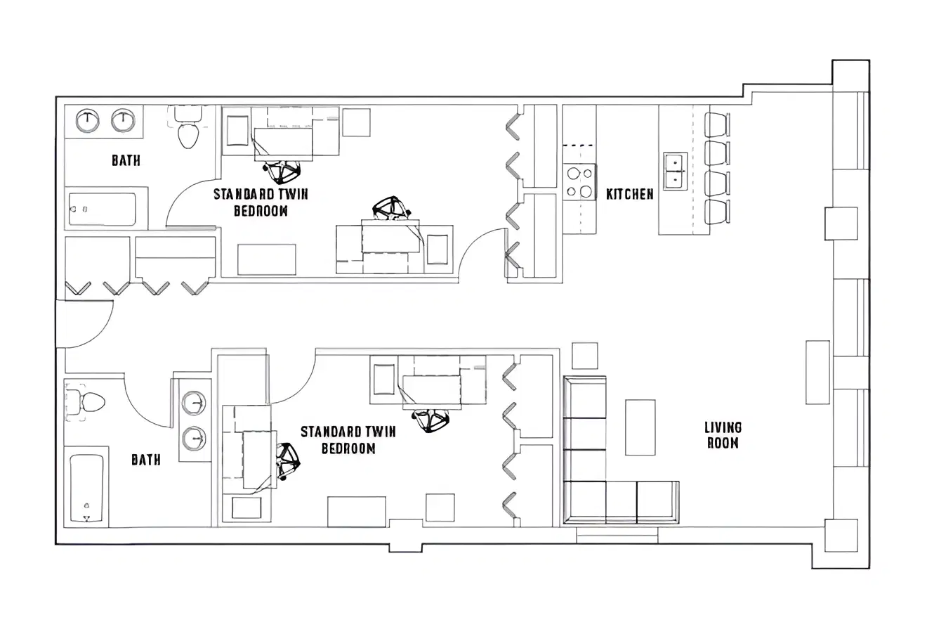 University Crossings, Philadelphia – Room in 2 Bed - 2 Bath F Shared Bedroom - Twin Bed