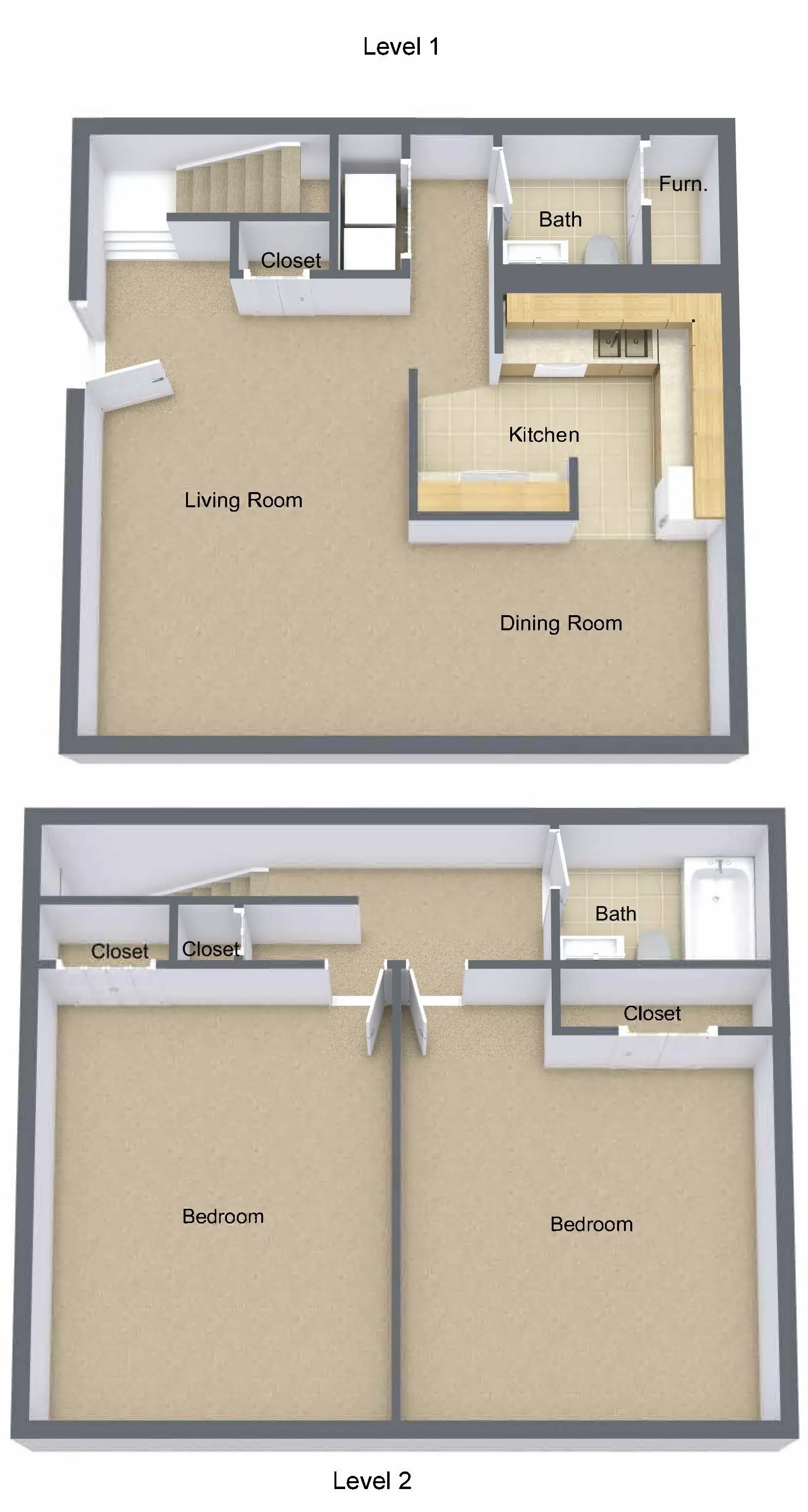 Cedar Point Apartments, Springfield – Three Bedroom Townhome