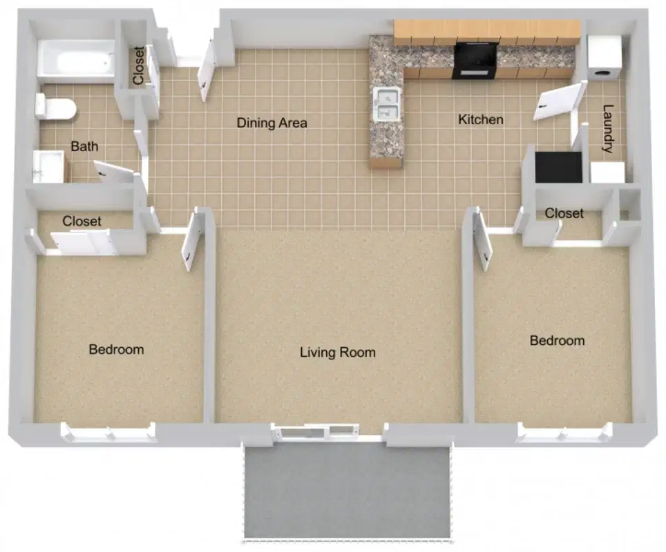 Lincoln Meadows Apartments, Dickinson – Two Bedroom Small