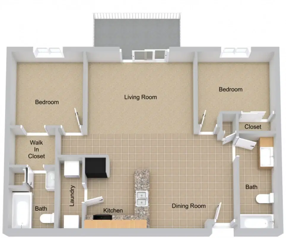Lincoln Meadows Apartments, Dickinson – Two Bedroom Large