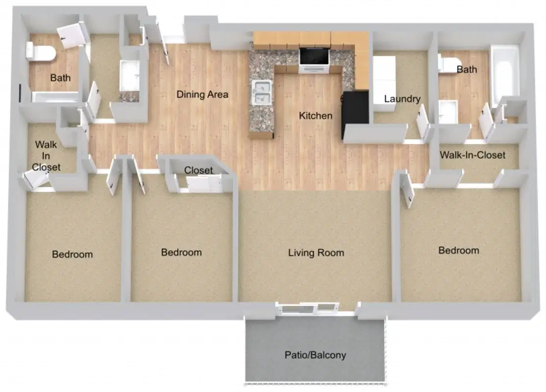 Lincoln Meadows Apartments, Dickinson – Three Bedroom