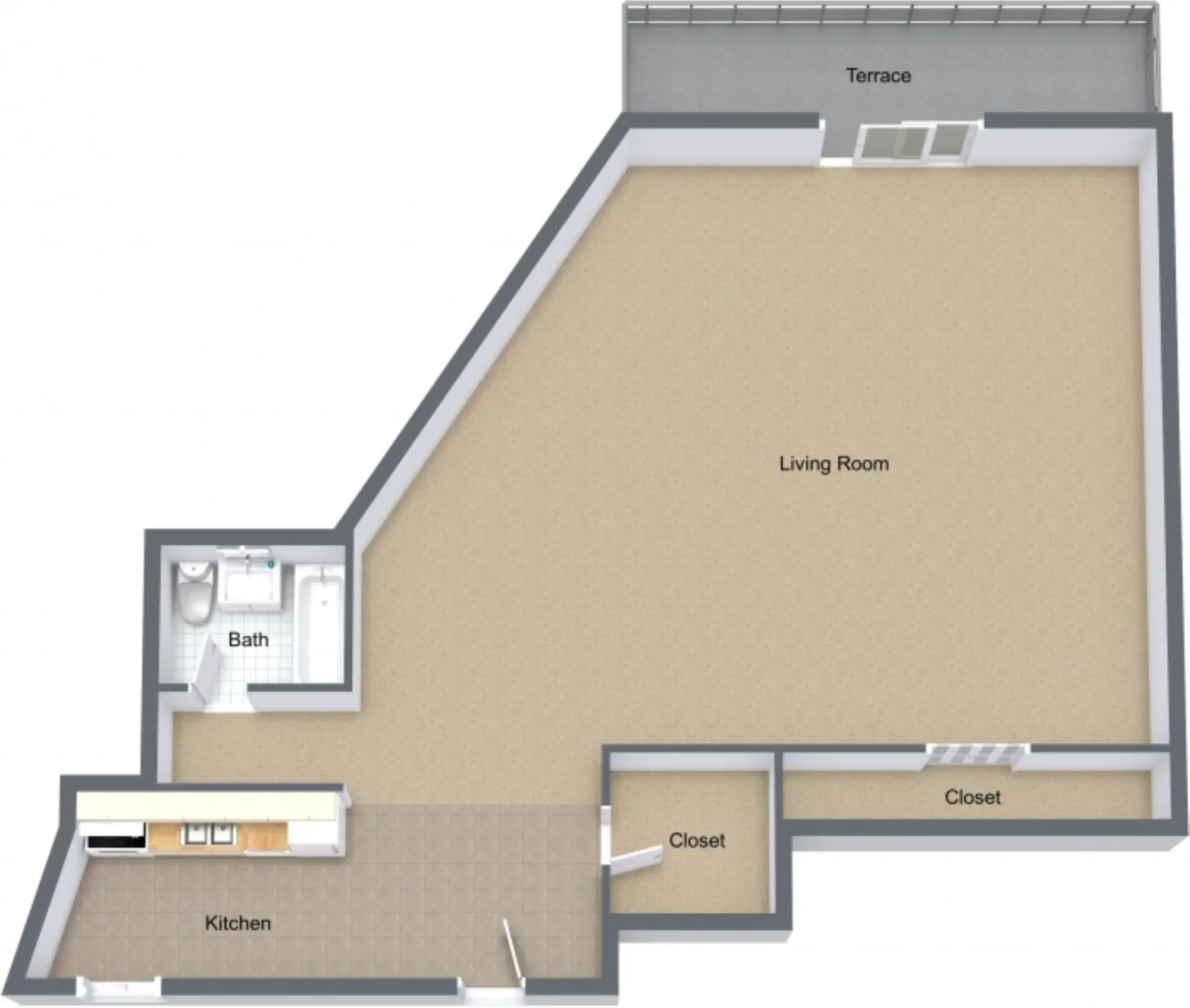 Fountain Place Apartments, Lansing – Studio