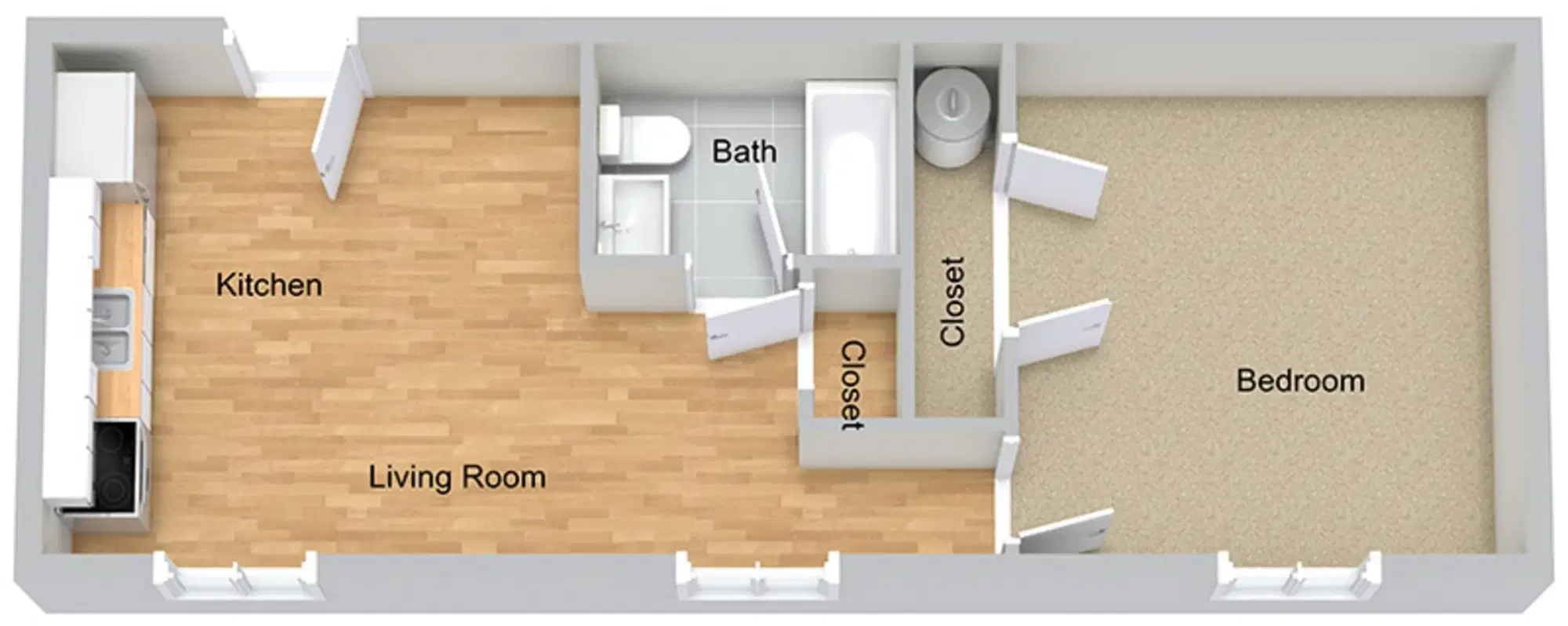 The Ashley Apartments, Detroit – Penthouse 1003