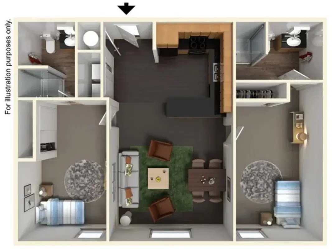 The Foundation Gates, East Lansing – 2 Bedroom 2 Bathroom | 2x2 G