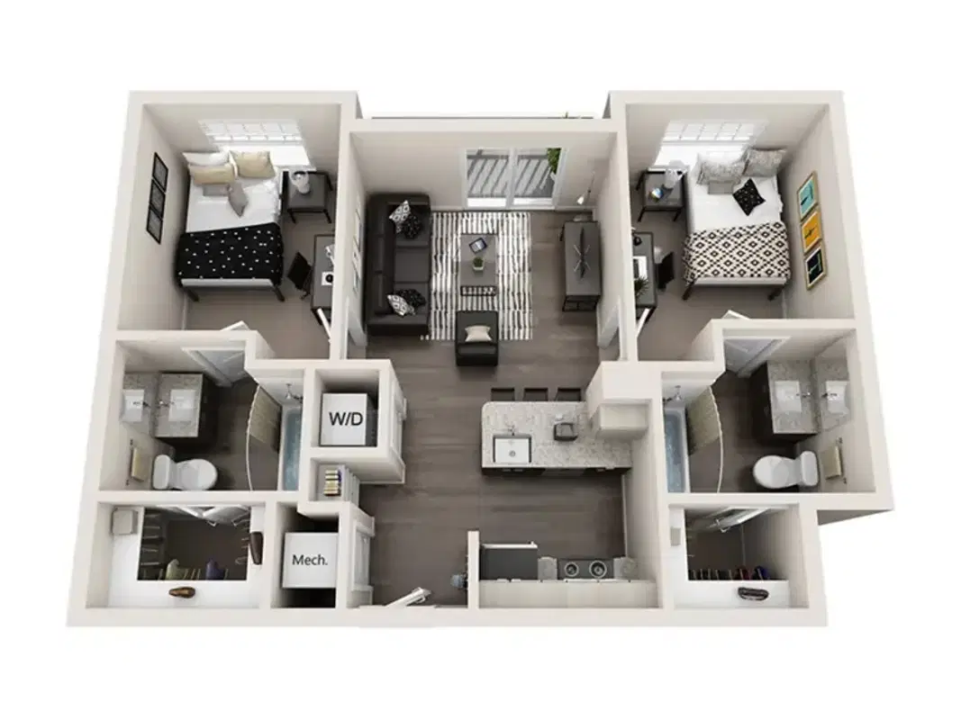 Apex, College Station – Room in a 2 Bed 2 Bath | The Bradford