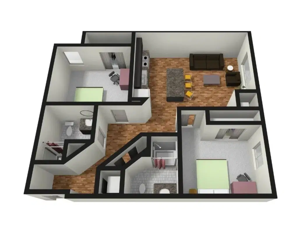 The Station on Washington, Minneapolis – 2 Bedroom 2 Bathroom | B4
