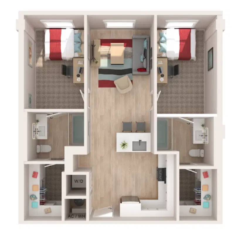 The Penny, College Station – 2 Bed 2 Bath | The Casey