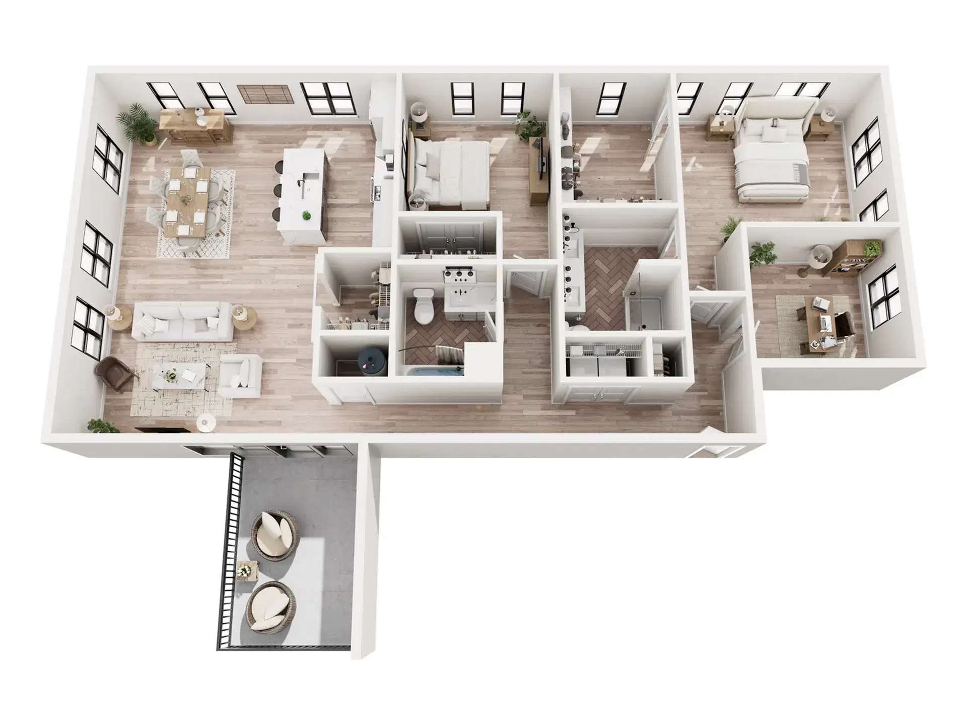 Jaeger Square, Columbus – 2 Bed 2 Bath | Grace Penthouse with Den