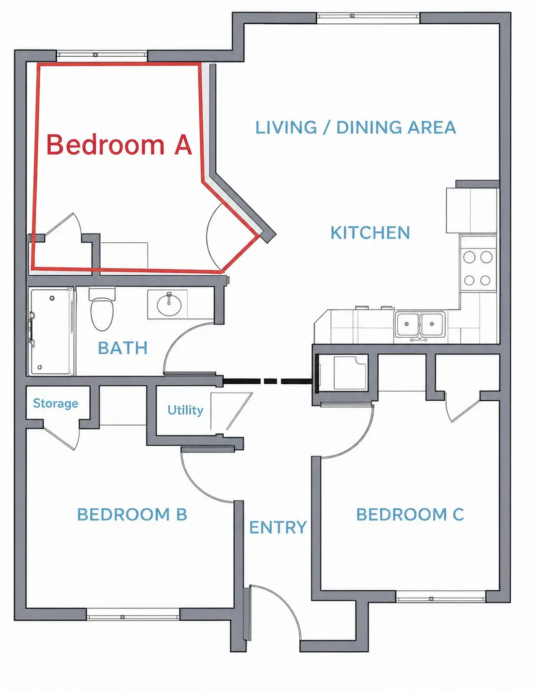 The Arcade, Eugene – 3x1A By the Bedroom