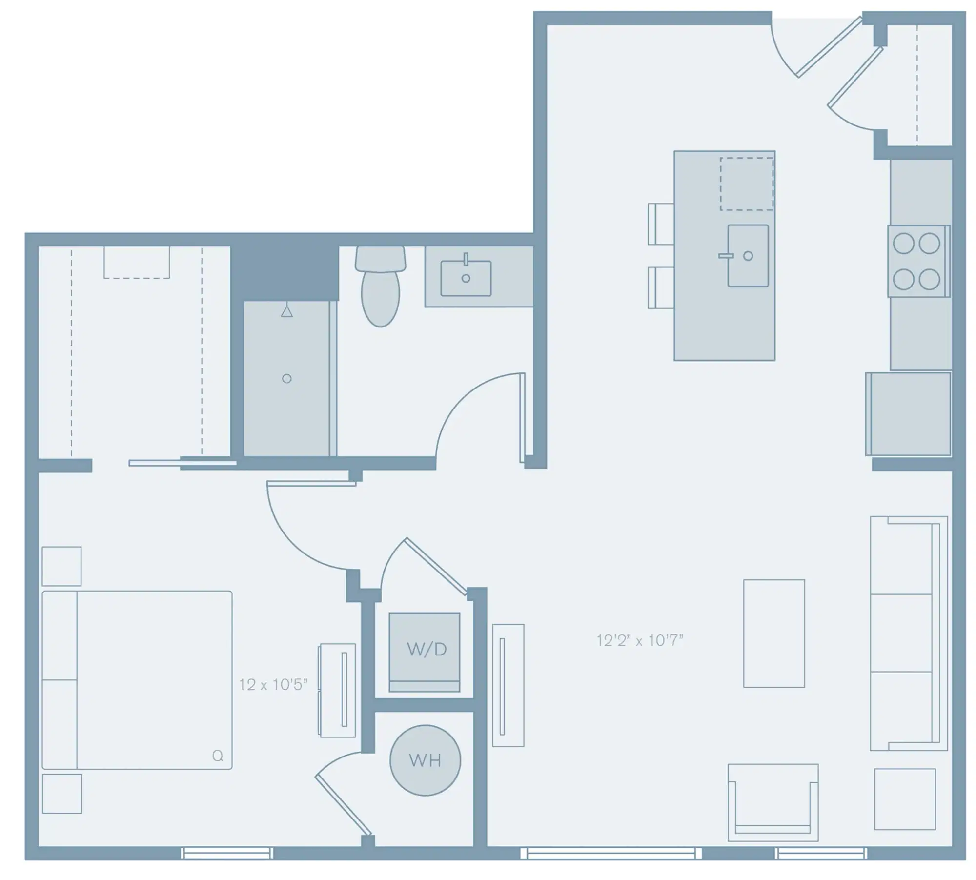 The Residences At The Sutton, Columbus – Room in 1 Bedroom 1 Bathroom | A5