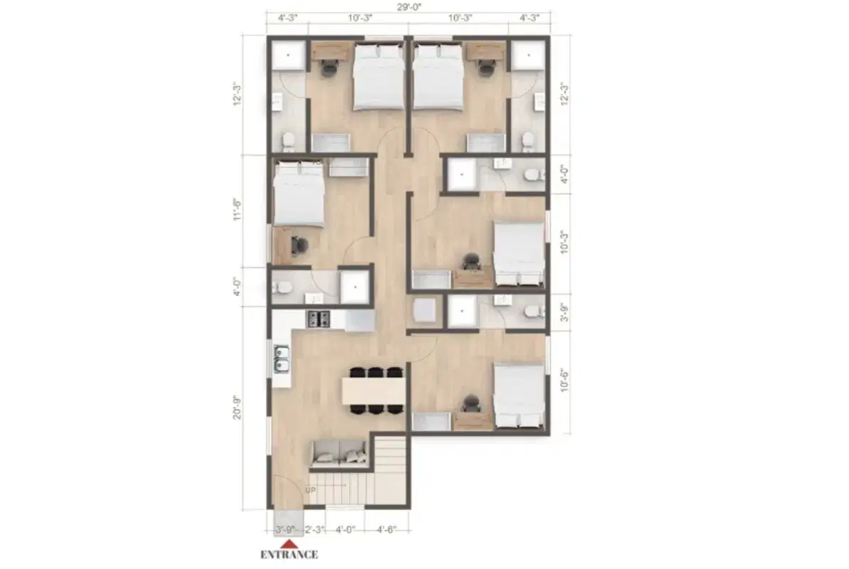 1223 W 37th Dr, Los Angeles – Room in a 5 Bedroom 5 Bathroom (1221 1/2 W 37th Dr Unit 4)