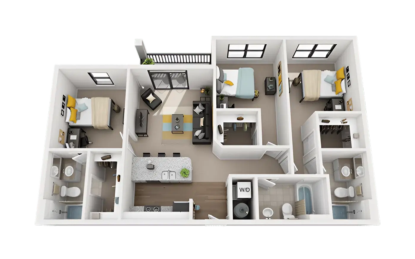 Greene Crossing, Columbia – Private Room - 3x3-1 Square (3 Bed - 3 Bath)
