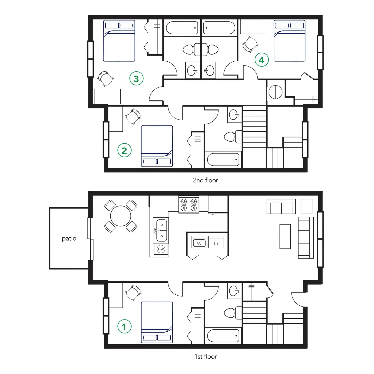 The Townhomes At River Club, Athens – Private Room - Townhome Premium (4 Bed - 4 Bath)