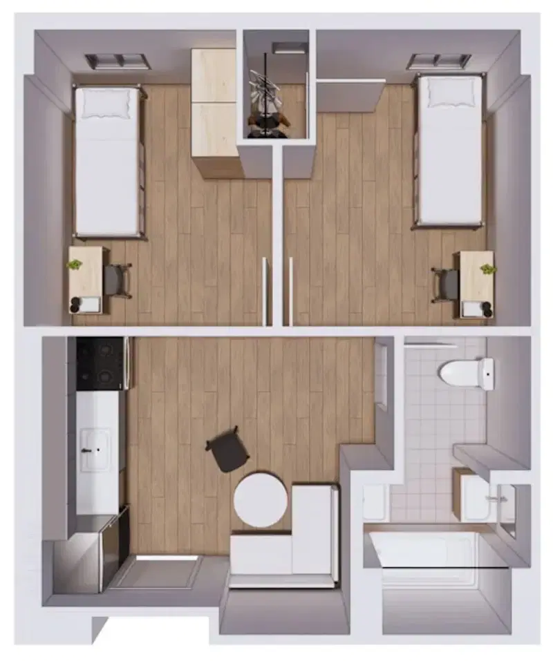 University Centre, Newark – Room in 2 Bedroom 1 Bathroom | Single