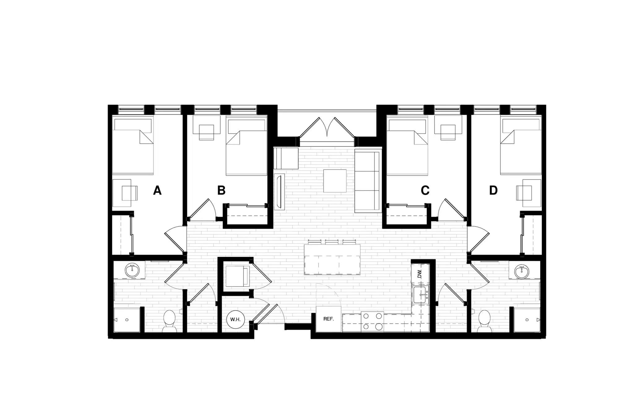 Uncommon Athens, Athens – 4x2 Terrace Room in 4 Bedroom 2 Bathroom