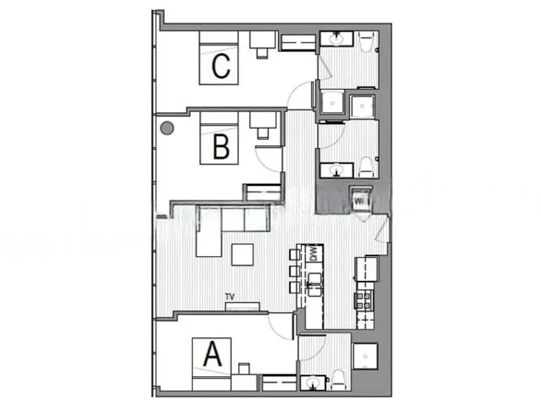 Rise At Riverfront Crossings, Iowa City – 3x3 Terrace Room in 3 Bedroom 3 Bathroom