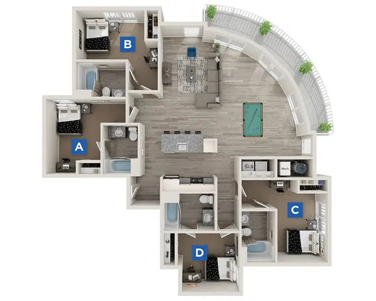 The Station at Buffalo, Buffalo – Daphne Room in 4 Bedroom 4 Bathroom