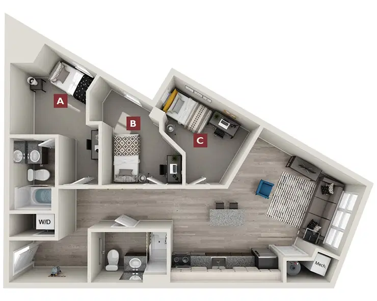 Standard at New Brunswick, New Brunswick – Chelsea Room in 3 Bedroom 2 Bathroom