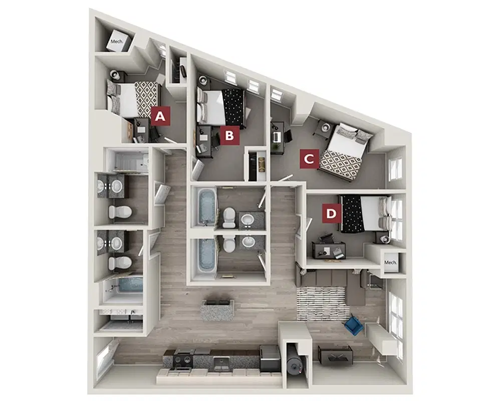 Standard at New Brunswick, New Brunswick – Deerwood Room in 4 Bedroom 4 Bathroom