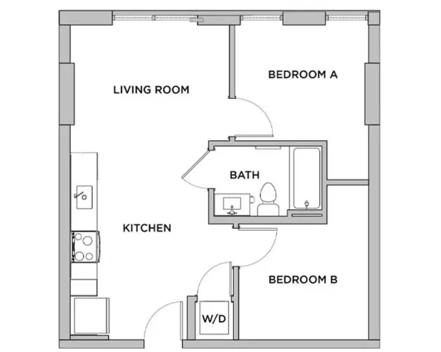 The Standard at Seattle, Seattle – Room in 2 Bedroom 1 Bathroom | B2