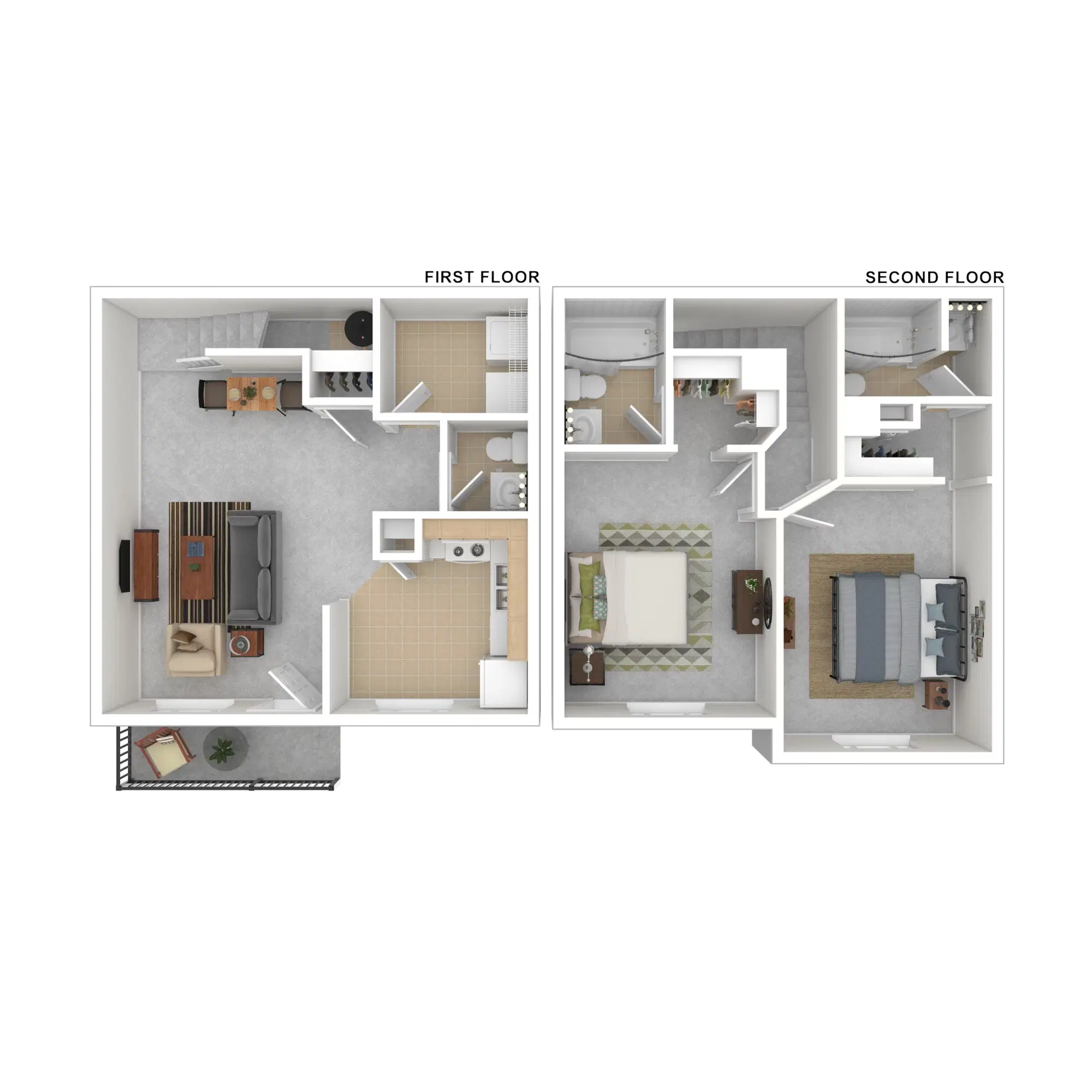Maple Ridge Townhomes, Blacksburg – 2 Bedroom Premier Room in 2 Bedroom 2.5 Bathroom