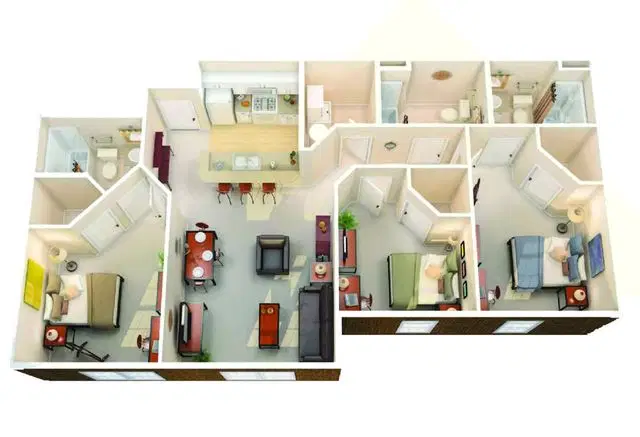 University Edge Cincinnati, Cincinnati – Room in 3 Bedroom 3 Bathroom | 3B 3B
