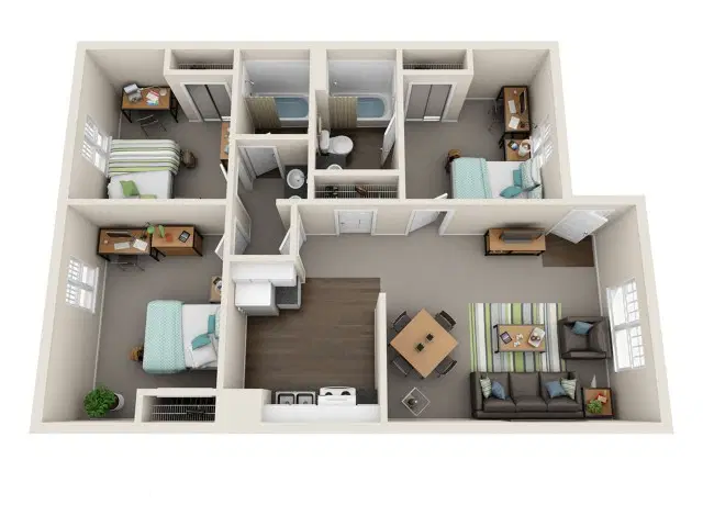 The One At Lubbock, Lubbock – Private Room - Private Bath (3 Bed - 2 Bath)